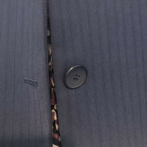Jones New York Suit Two Button Navy With Purple Lining Women’s 6 Petite Blazer - Picture 2 of 12